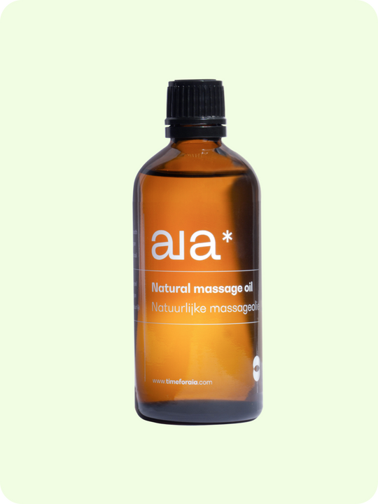 Aia* natural massage oil green background